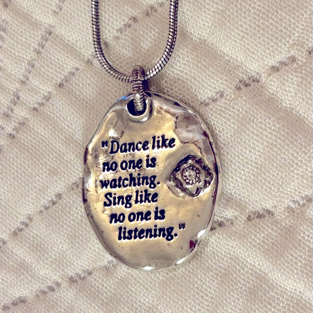 Brighton Jewelry Dance Like No One Is Watching Pendant Silver Necklace